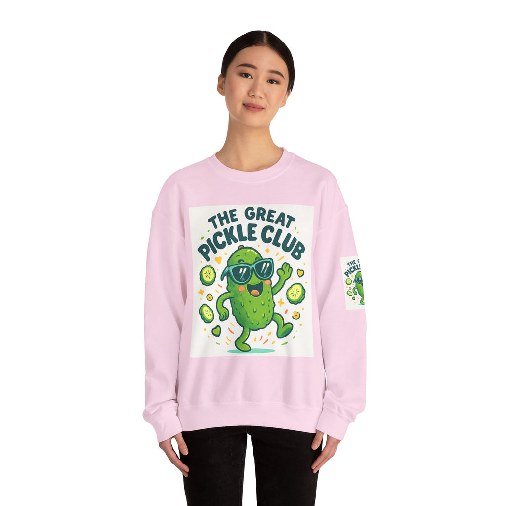 The Great Pickle Club Sweatshirt — Retro Cute Dancing Pickle Crewneck