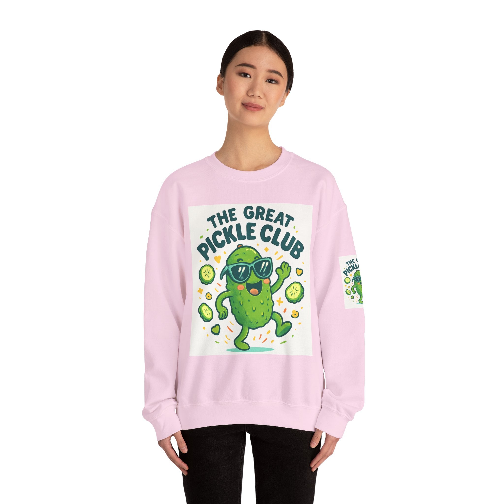 The Great Pickle Club Sweatshirt — Retro Cute Dancing Pickle Crewneck