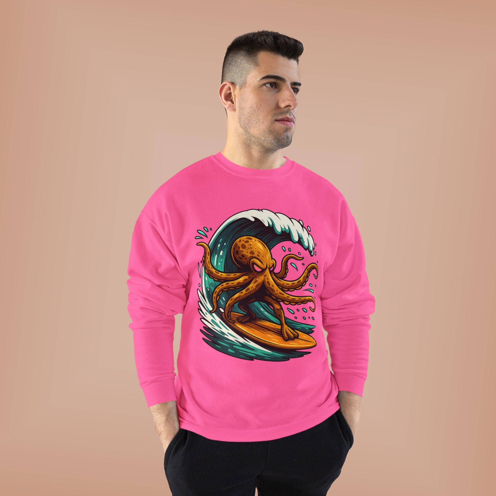 Octo Surfer Surfing Octopus Crewneck Sweatshirt