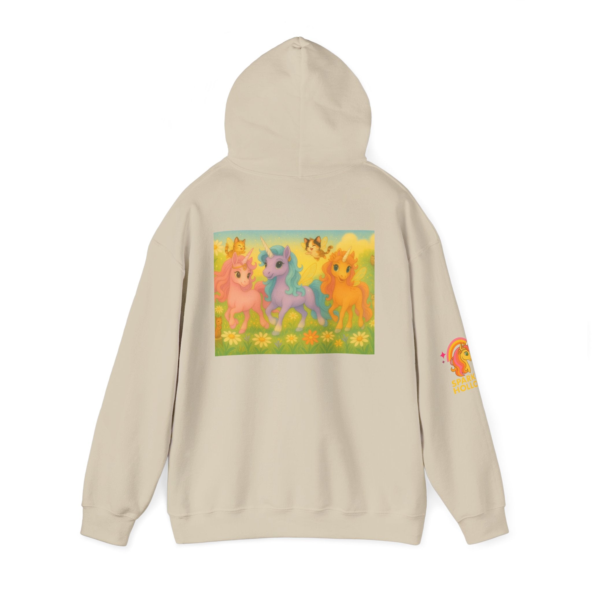 Hooded Sweatshirt - Whimsical Unicorn Princess Trio Design