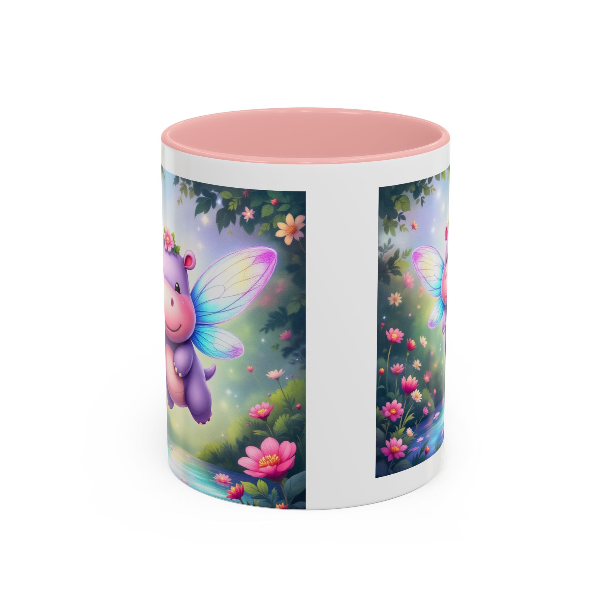 Mug - Whimsical Hippo Fairy Accent Coffee Mug (11, 15oz)