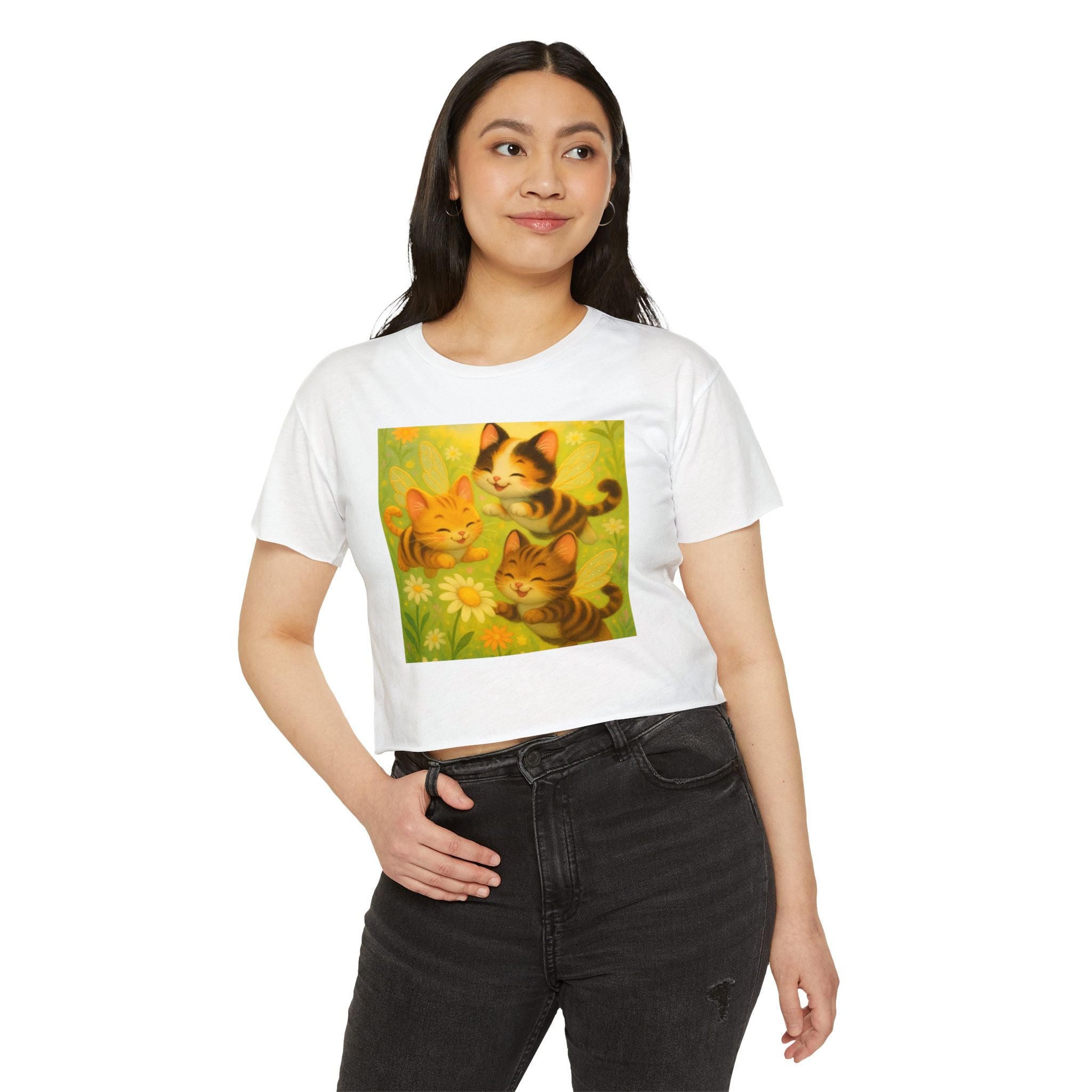 Cute Cat Festival Crop Top for Women - Perfect for Summer Celebrations