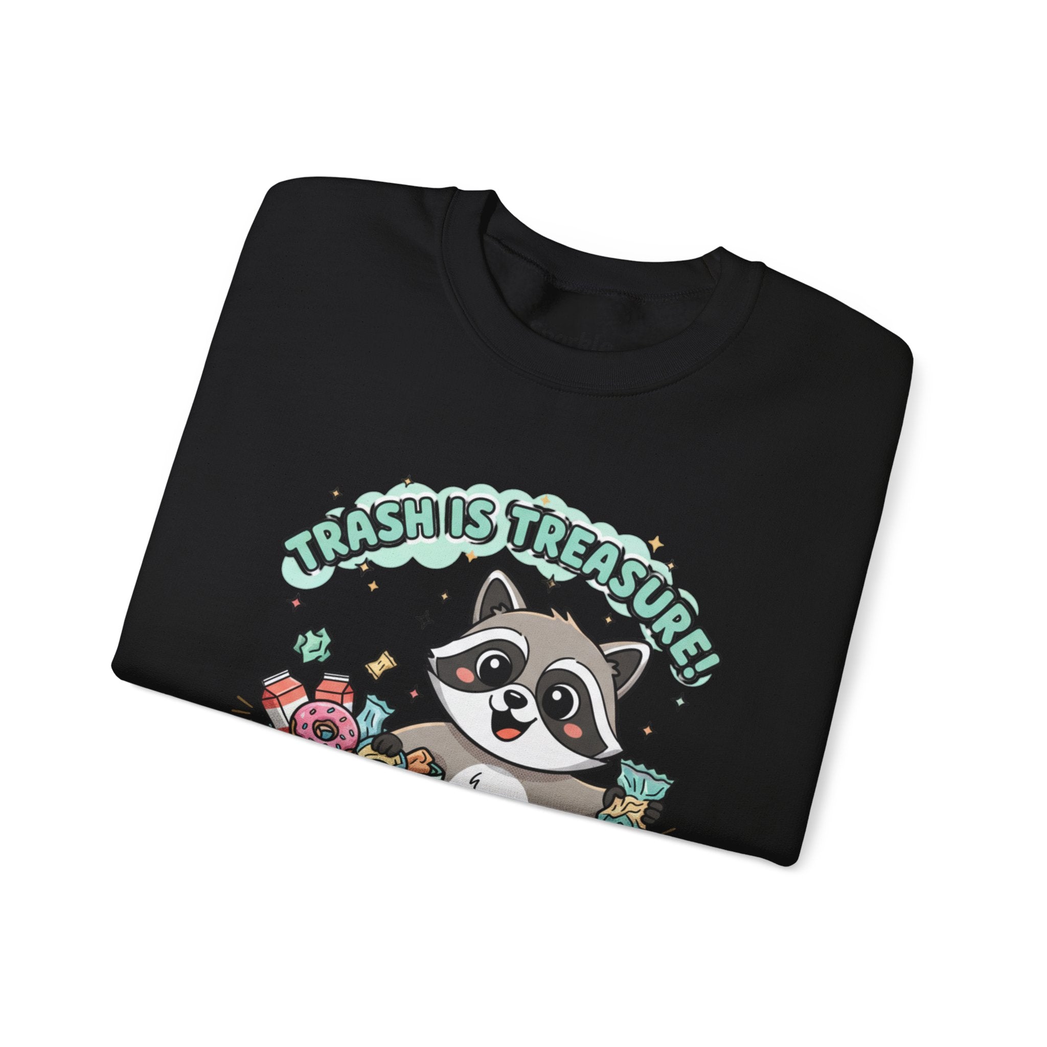 Merry Trash‑Mas Raccoon Crewneck Sweatshirt | trash panda Christmas, funny rodent