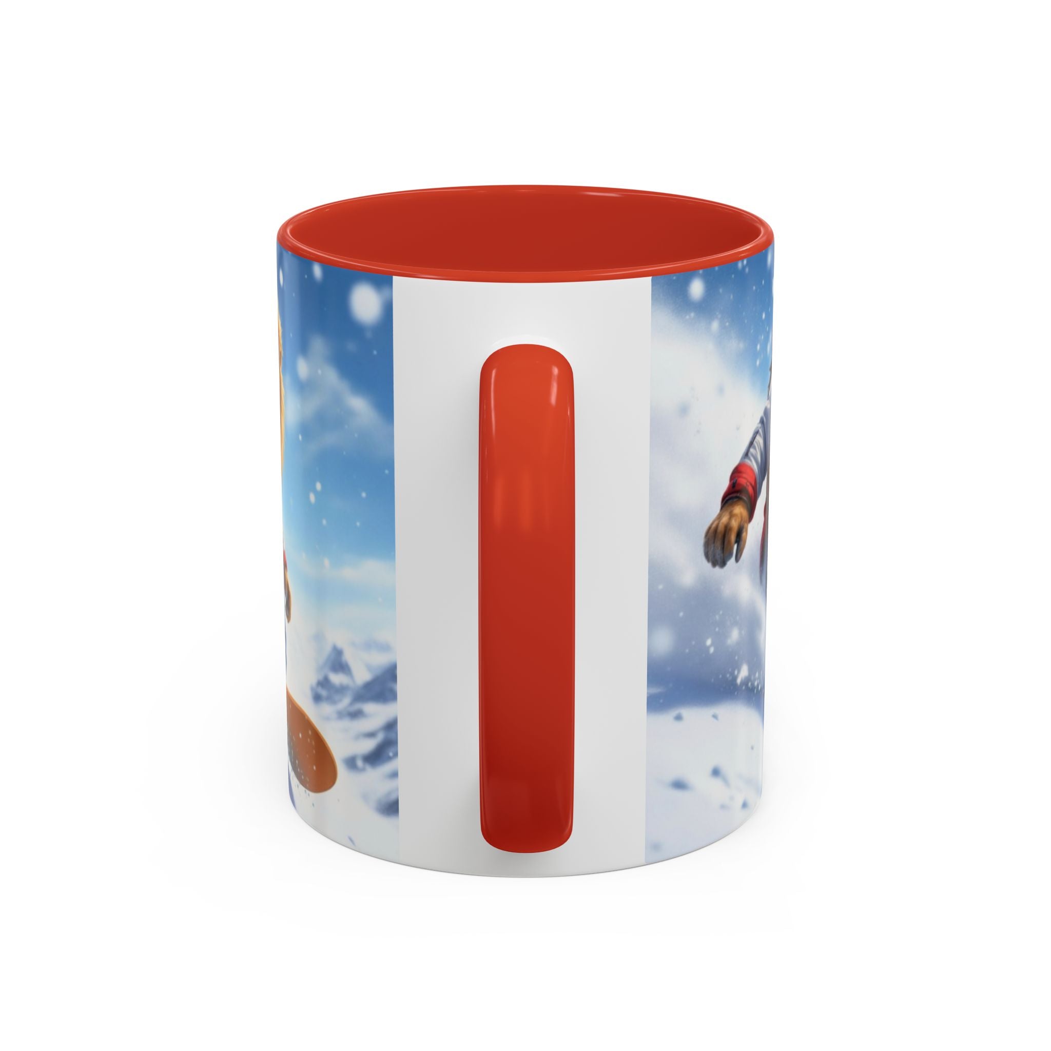 Snowboarding Lion Coffee Mug — Winter Sports Animal Art 11/15oz