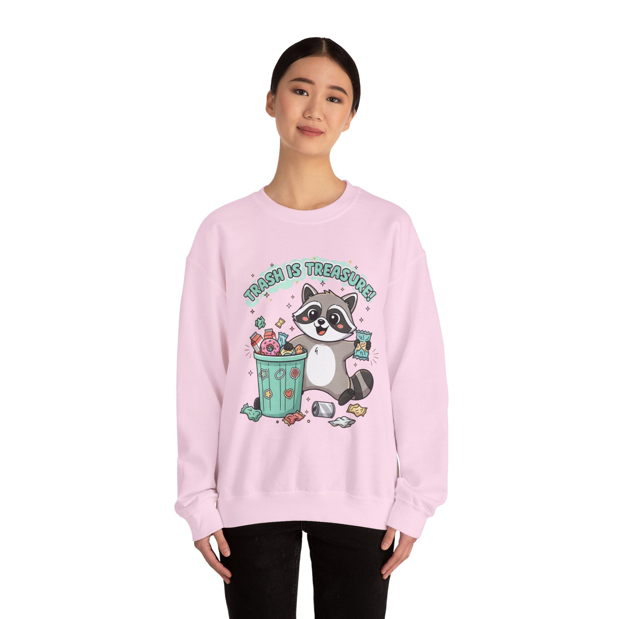 Merry Trash‑Mas Raccoon Crewneck Sweatshirt | trash panda Christmas, funny rodent