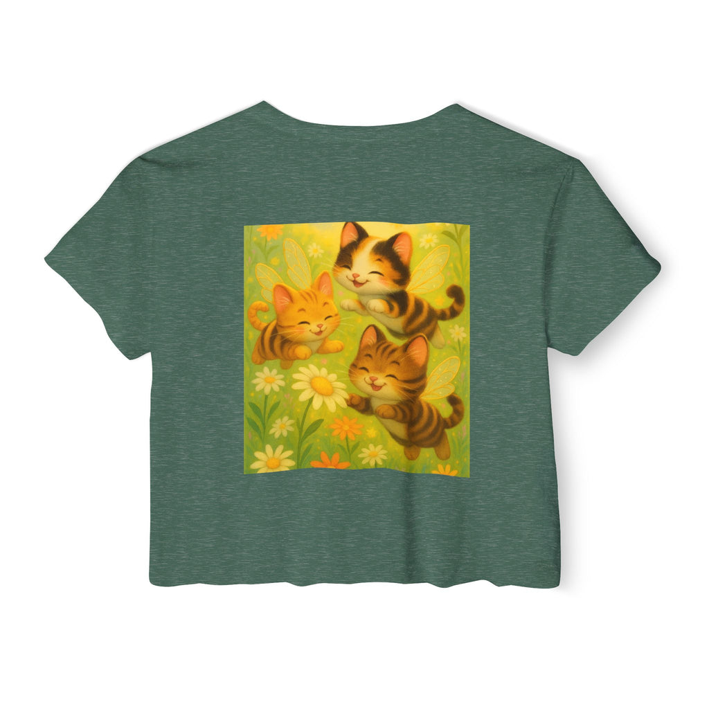 Cute Cat Festival Crop Top for Women - Perfect for Summer Celebrations