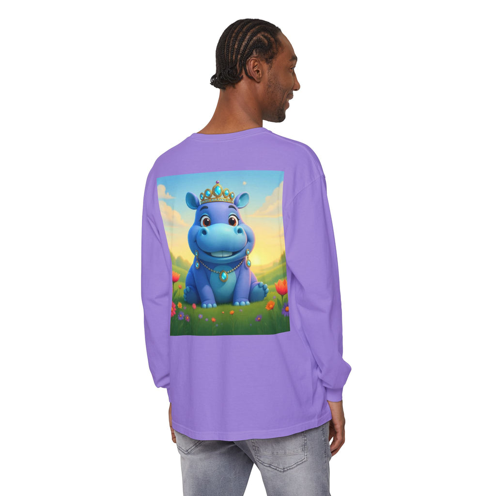 Whimsical Princess Hippo Long Sleeve T-Shirt