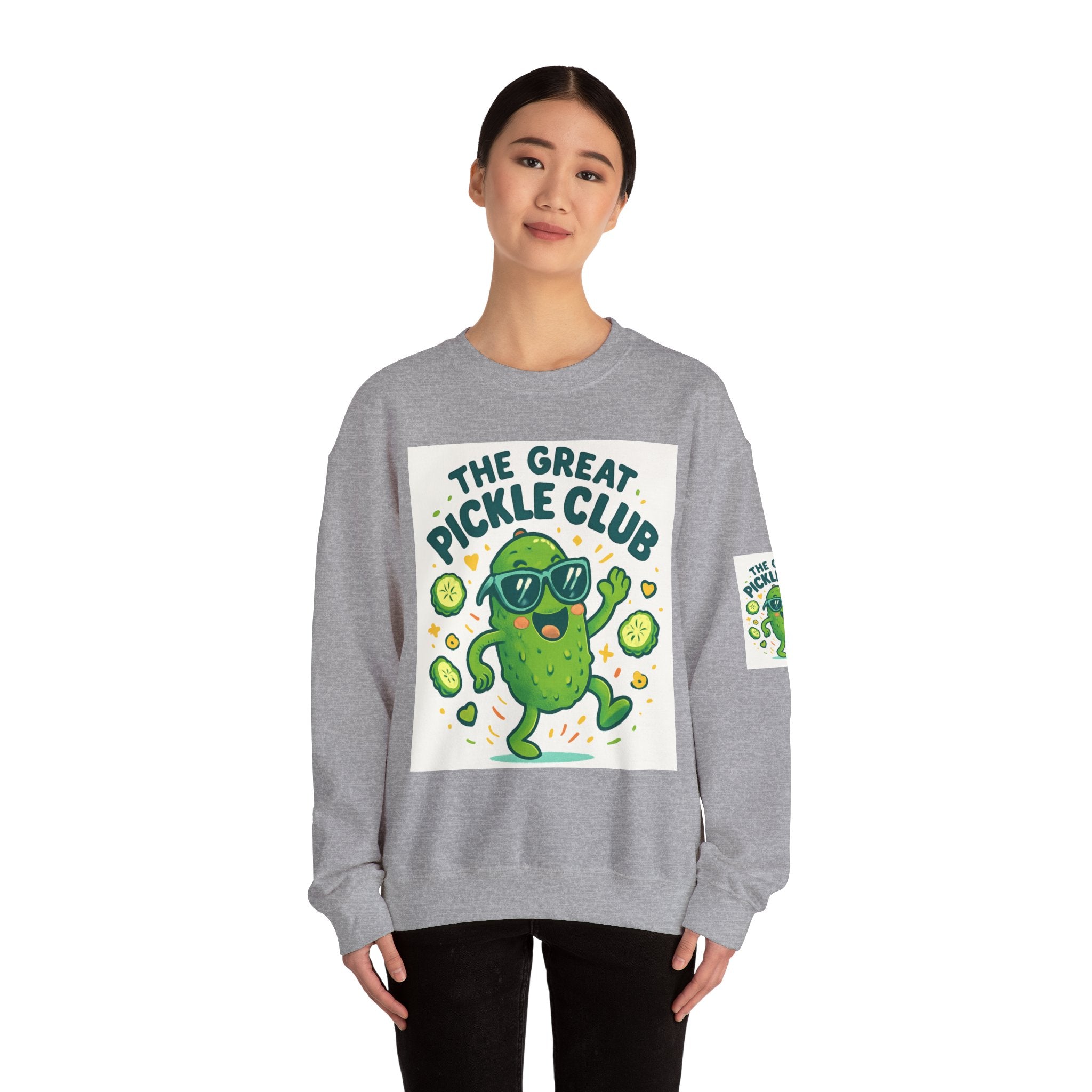 The Great Pickle Club Sweatshirt — Retro Cute Dancing Pickle Crewneck