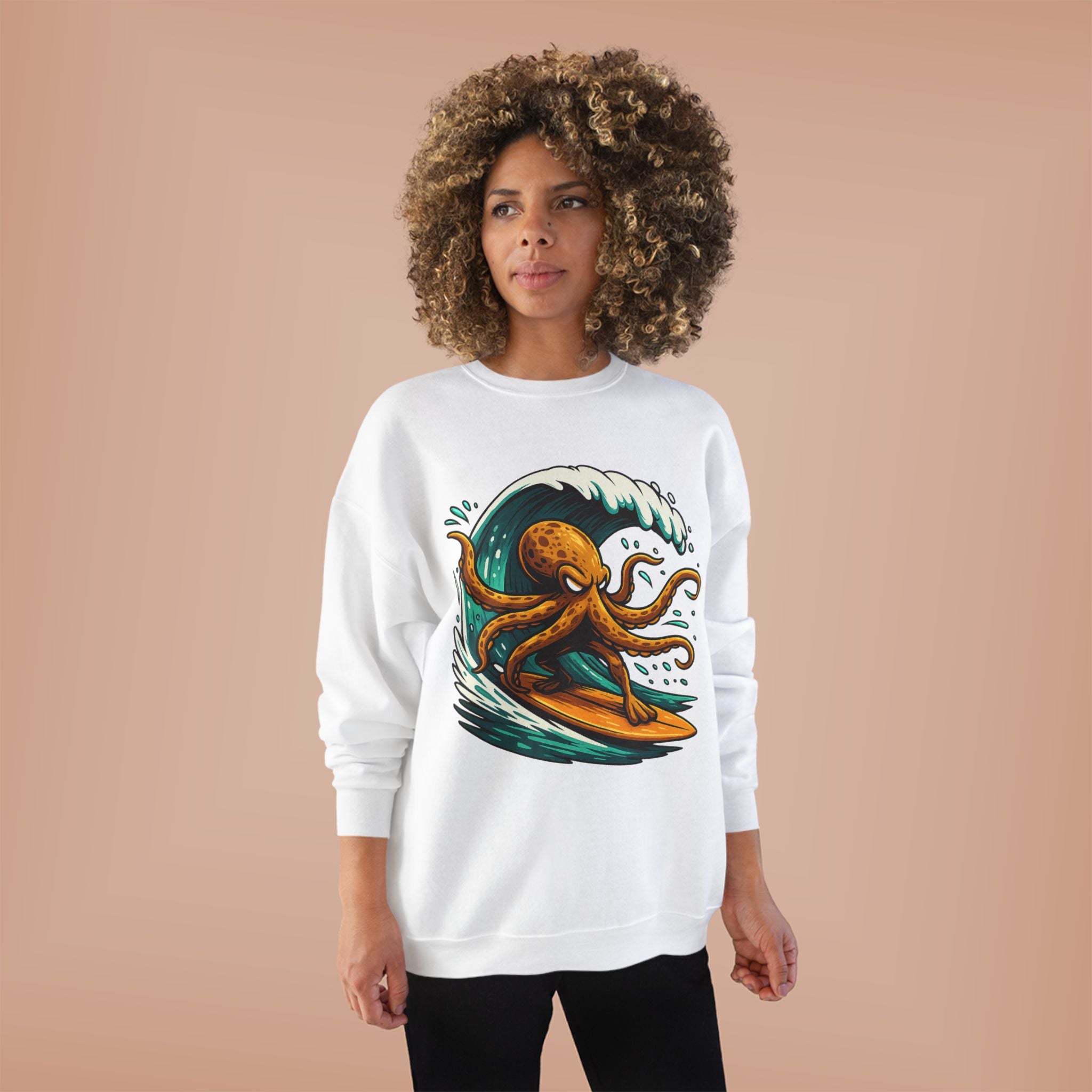Octo Surfer Surfing Octopus Crewneck Sweatshirt
