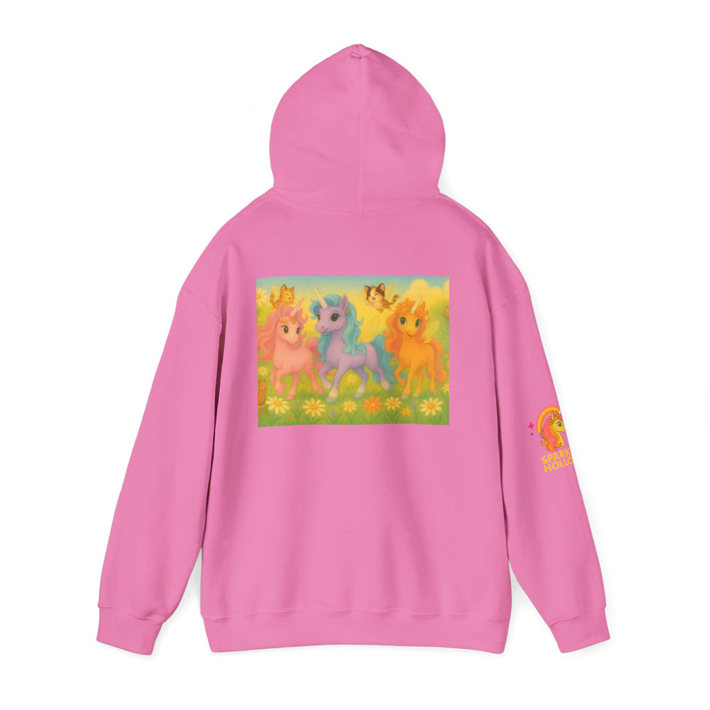 Hooded Sweatshirt - Whimsical Unicorn Princess Trio Design