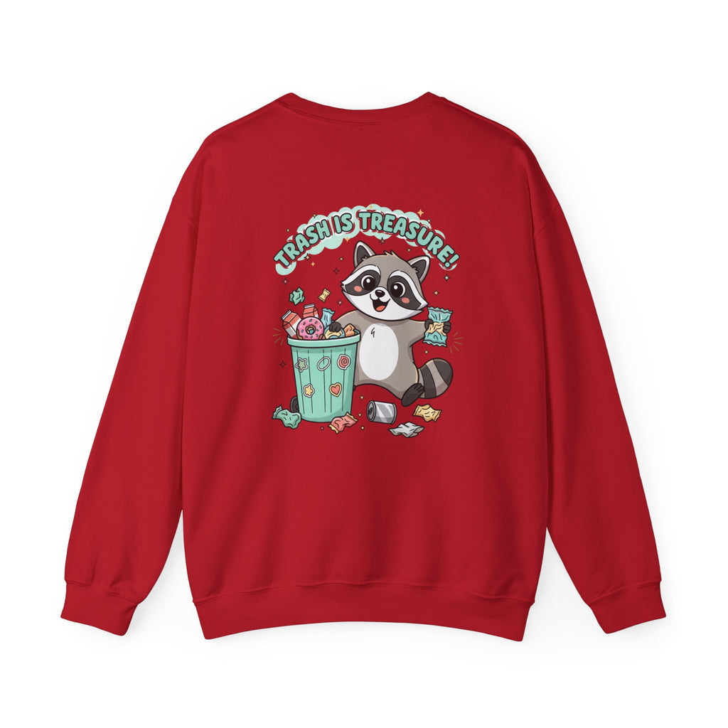 Merry Trash‑Mas Raccoon Crewneck Sweatshirt | trash panda Christmas, funny rodent