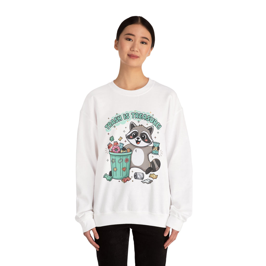 Merry Trash‑Mas Raccoon Crewneck Sweatshirt | trash panda Christmas, funny rodent