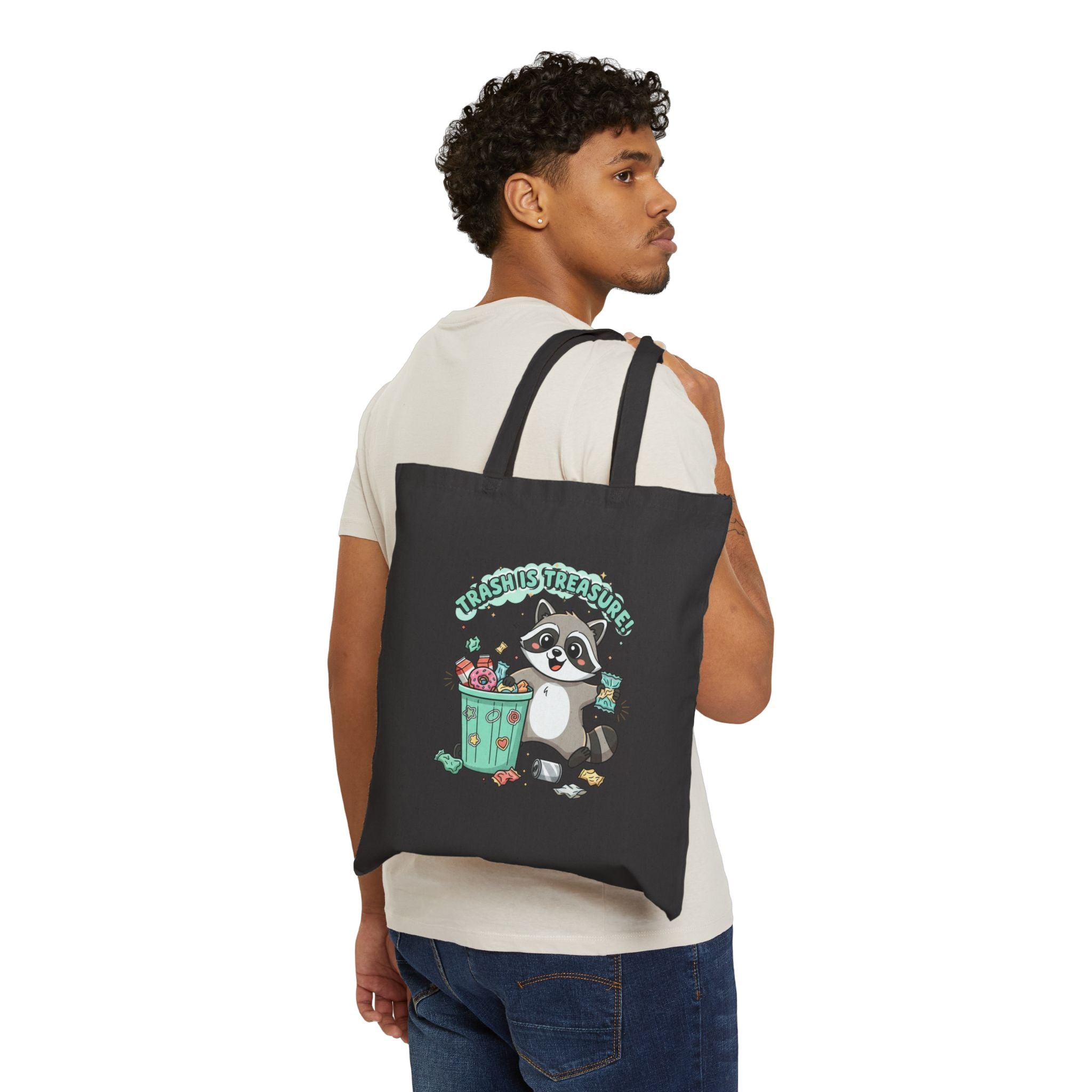Trash Panda Christmas Tote | Cotton Canvas Tote, Funny Raccoon Holiday
