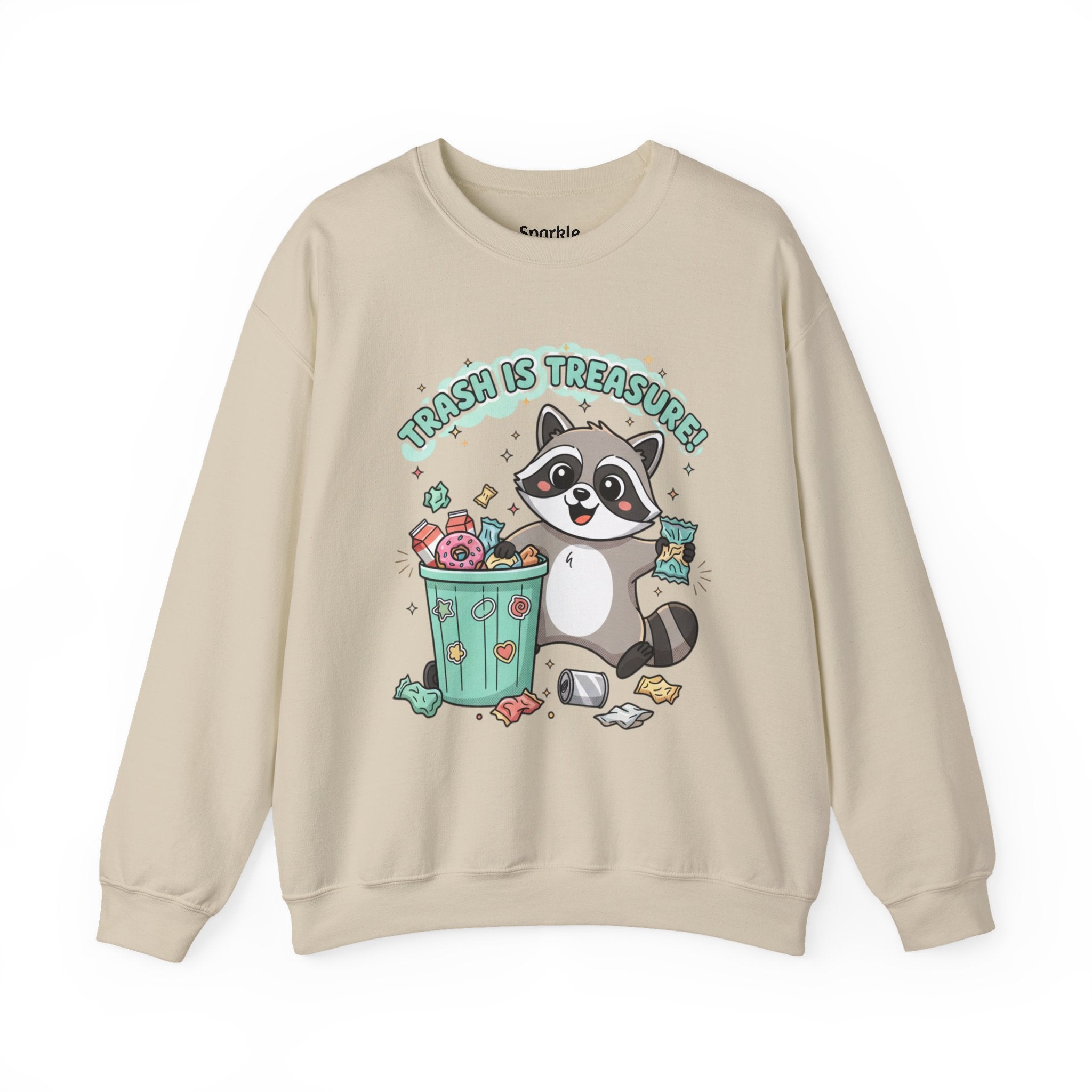 Merry Trash‑Mas Raccoon Crewneck Sweatshirt | trash panda Christmas, funny rodent