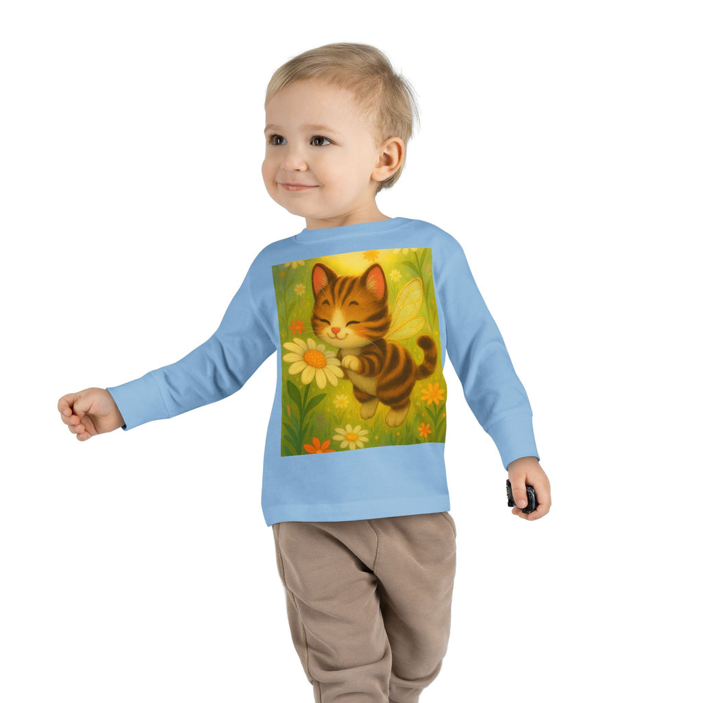 Whimsical Bumble Paws Bumble Cat Toddler Long Sleeve Tee — Sparkle Hollow