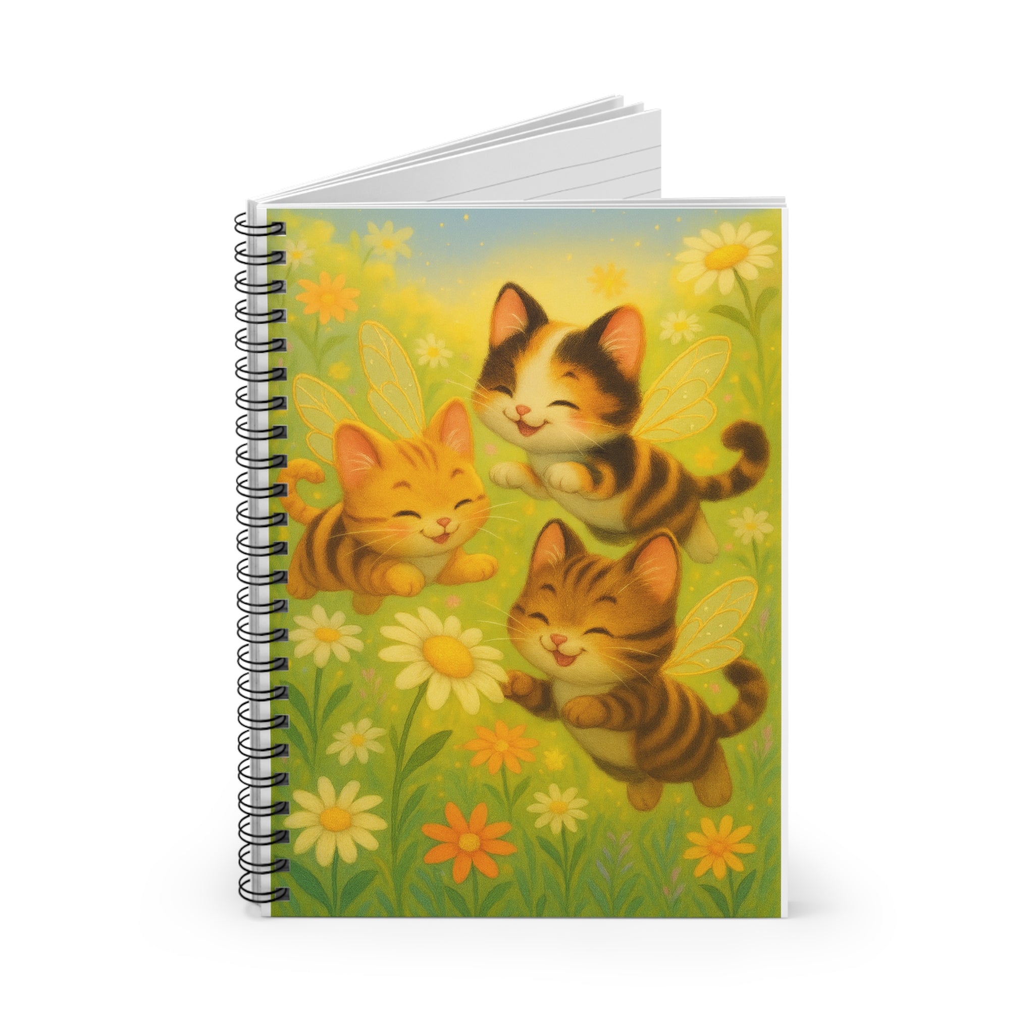 Whimsical Bumble Cat Spiral Notebook — Ruled Journal for Notes & School