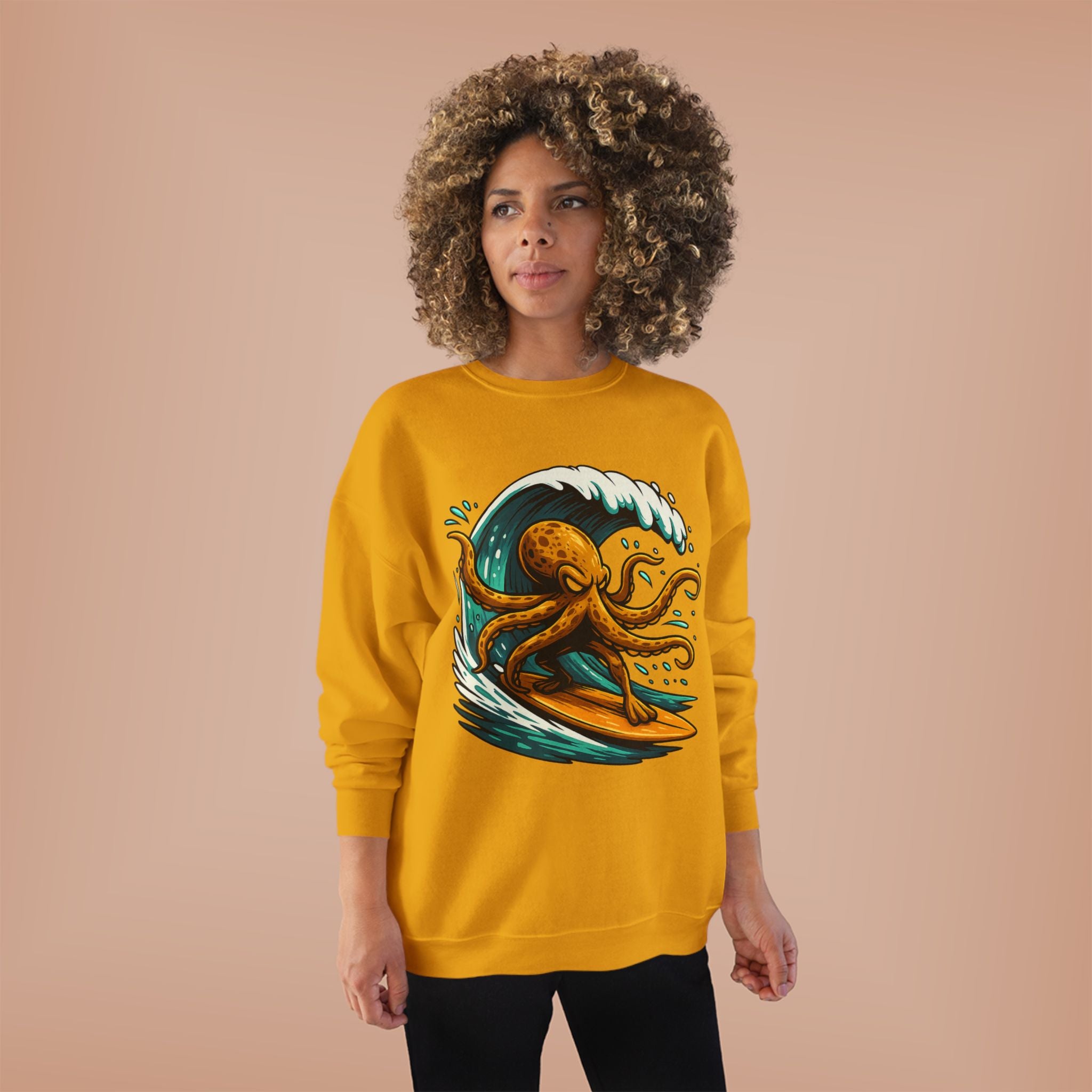 Octo Surfer Surfing Octopus Crewneck Sweatshirt