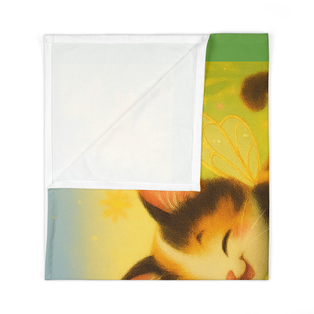 Swaddle Blanket - Whimsical Bumble Cats Garden