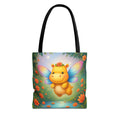 Fairy Hippo Tote Bag — Cute Floral Magic Wings Canvas Tote