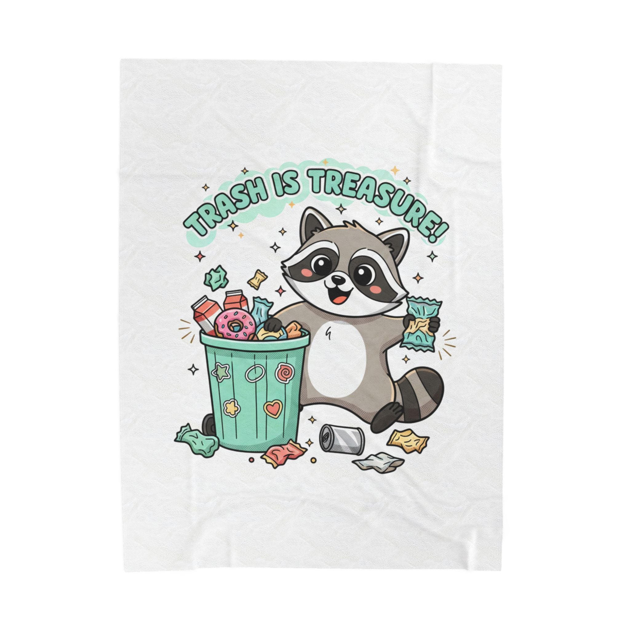 Trash Is Treasure Raccoon Velveteen Plush Blanket | trash panda Christmas, cute holiday