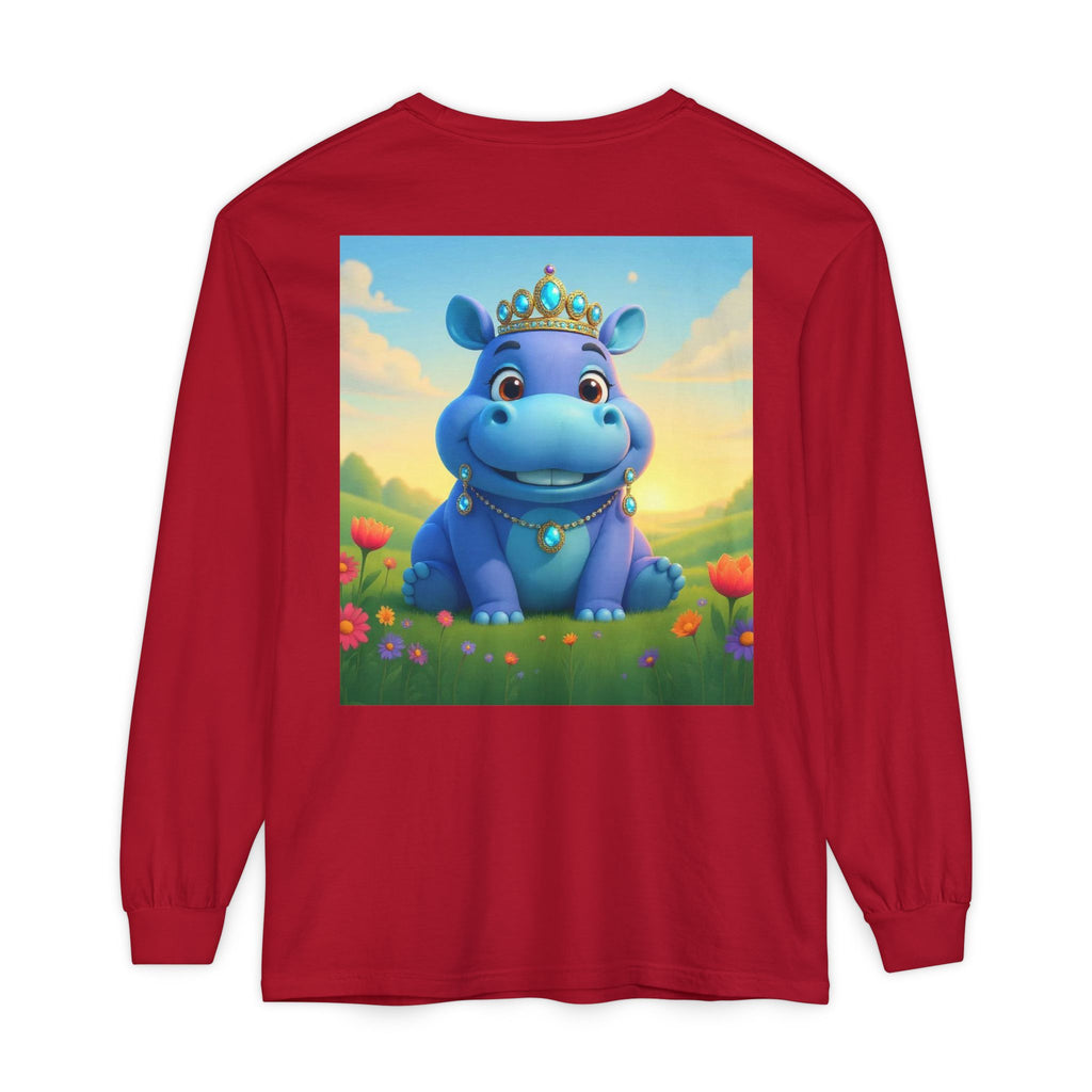 Whimsical Princess Hippo Long Sleeve T-Shirt