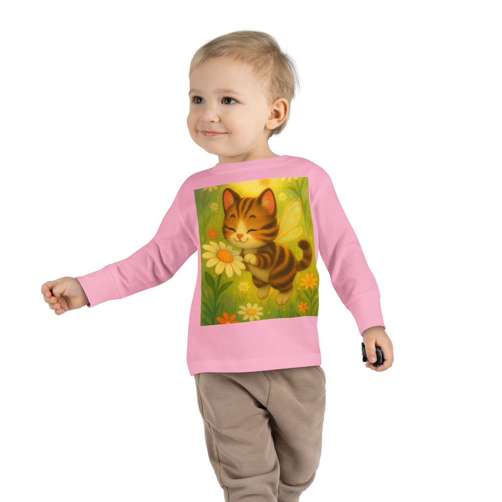 Whimsical Bumble Paws Bumble Cat Toddler Long Sleeve Tee — Sparkle Hollow