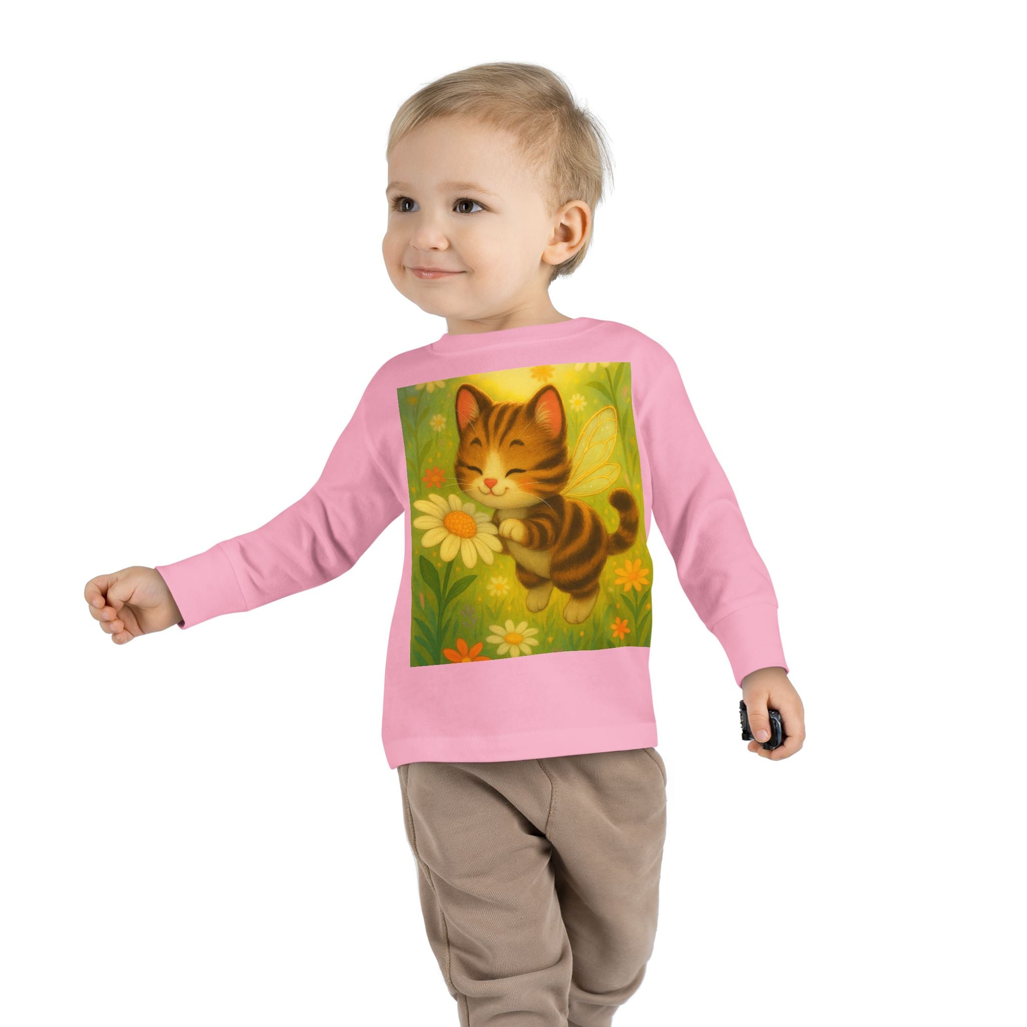 Whimsical Bumble Paws Bumble Cat Toddler Long Sleeve Tee — Sparkle Hollow