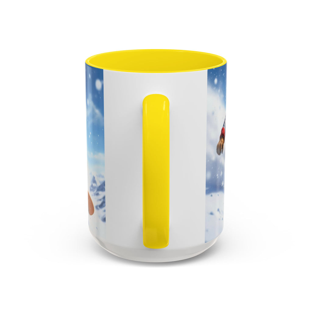 Snowboarding Lion Coffee Mug — Winter Sports Animal Art 11/15oz