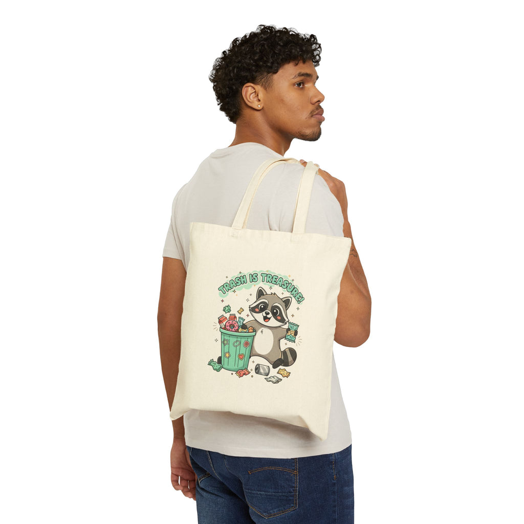 Trash Panda Christmas Tote | Cotton Canvas Tote, Funny Raccoon Holiday