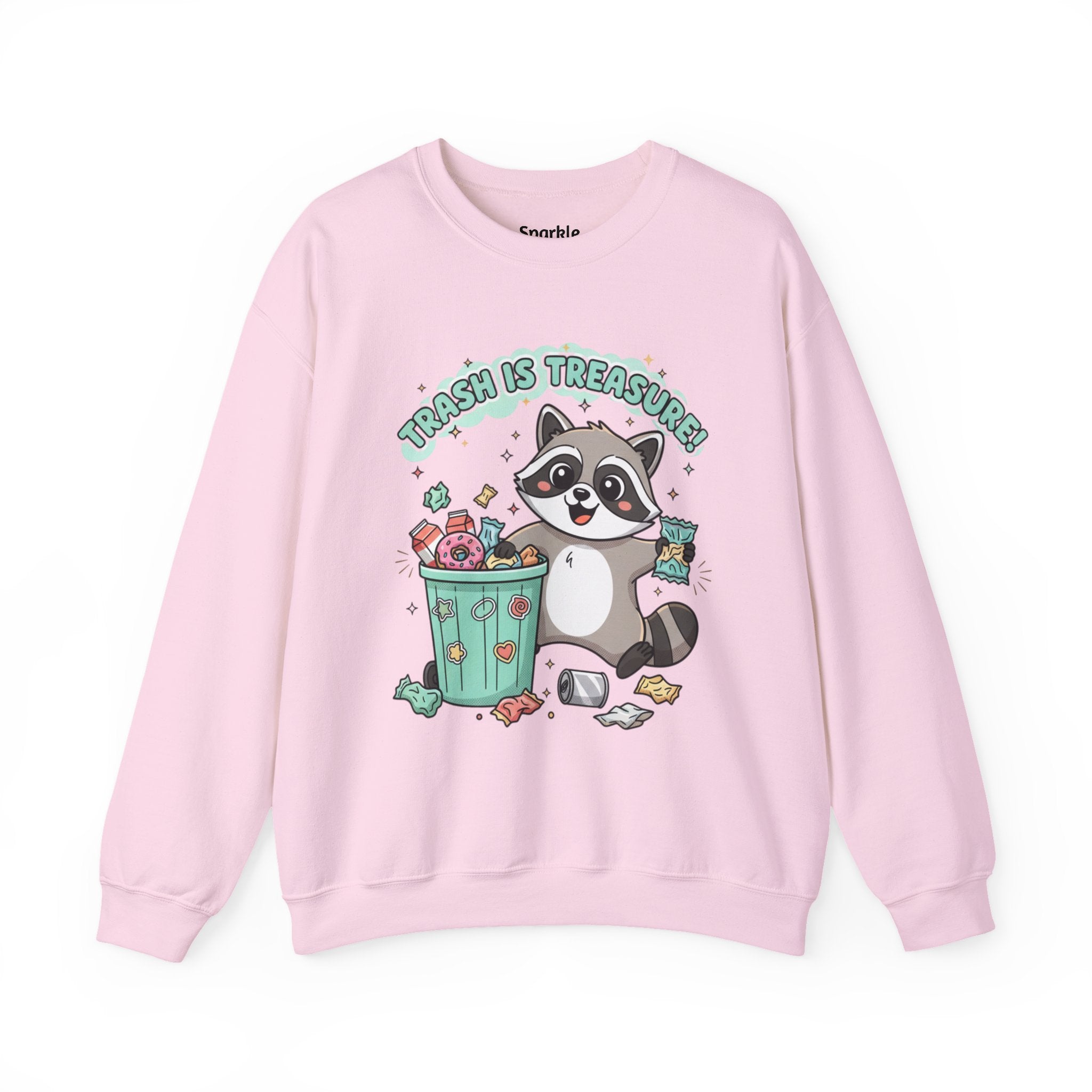 Merry Trash‑Mas Raccoon Crewneck Sweatshirt | trash panda Christmas, funny rodent