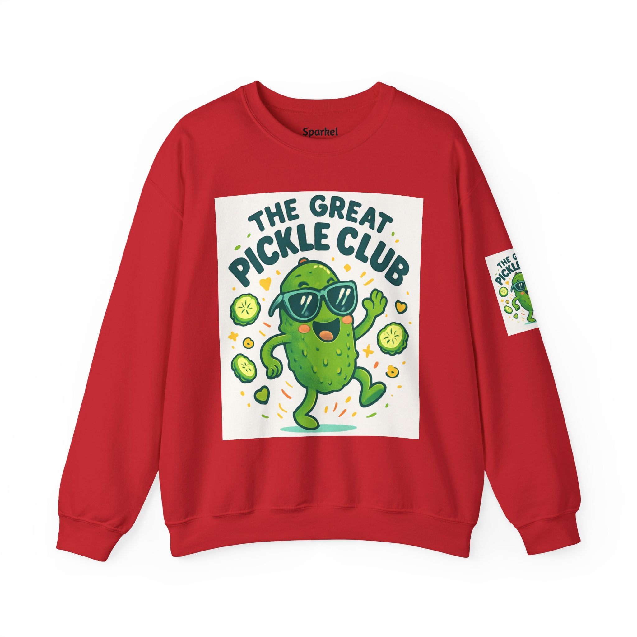 The Great Pickle Club Sweatshirt — Retro Cute Dancing Pickle Crewneck