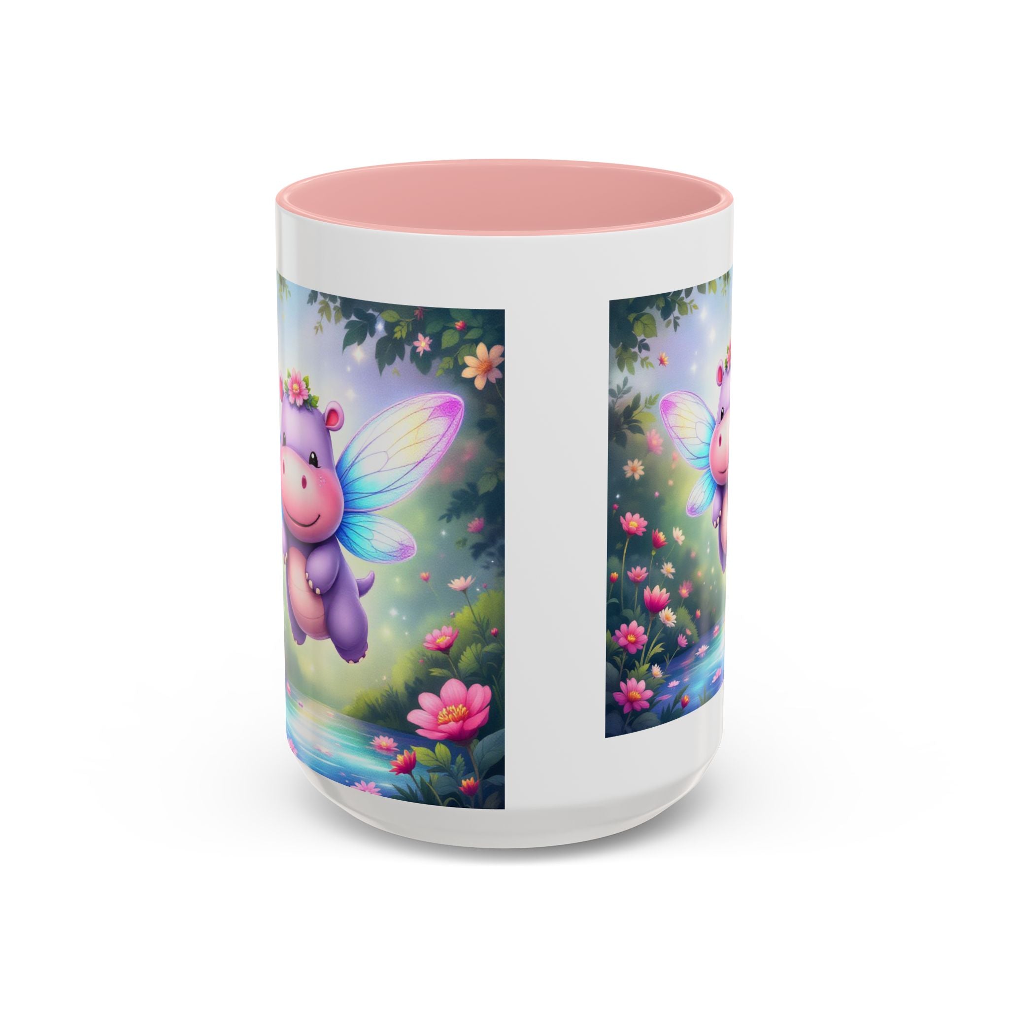 Mug - Whimsical Hippo Fairy Accent Coffee Mug (11, 15oz)
