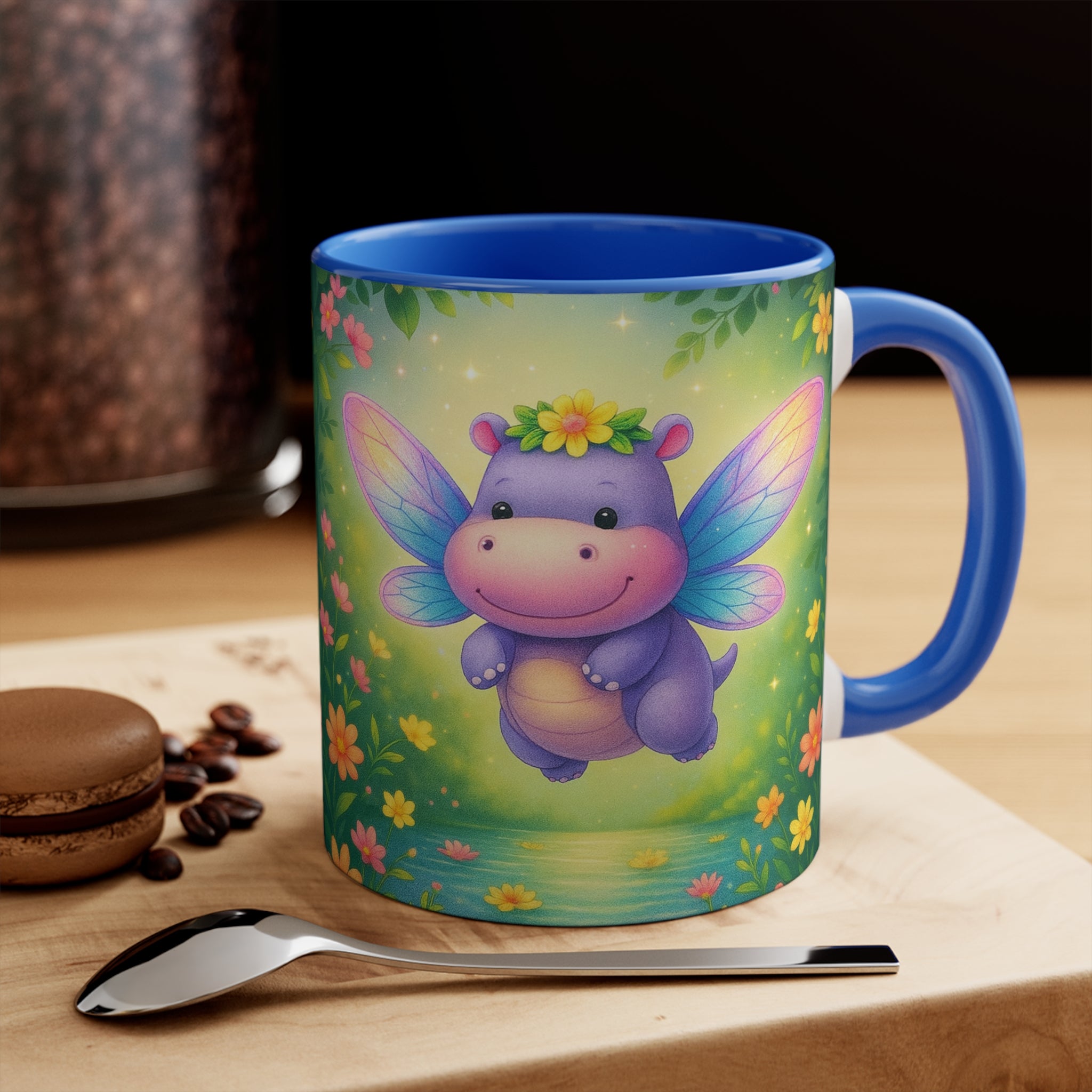 Cute Fairy Hippo Mug — Colorful 11oz Accent Coffee Cup