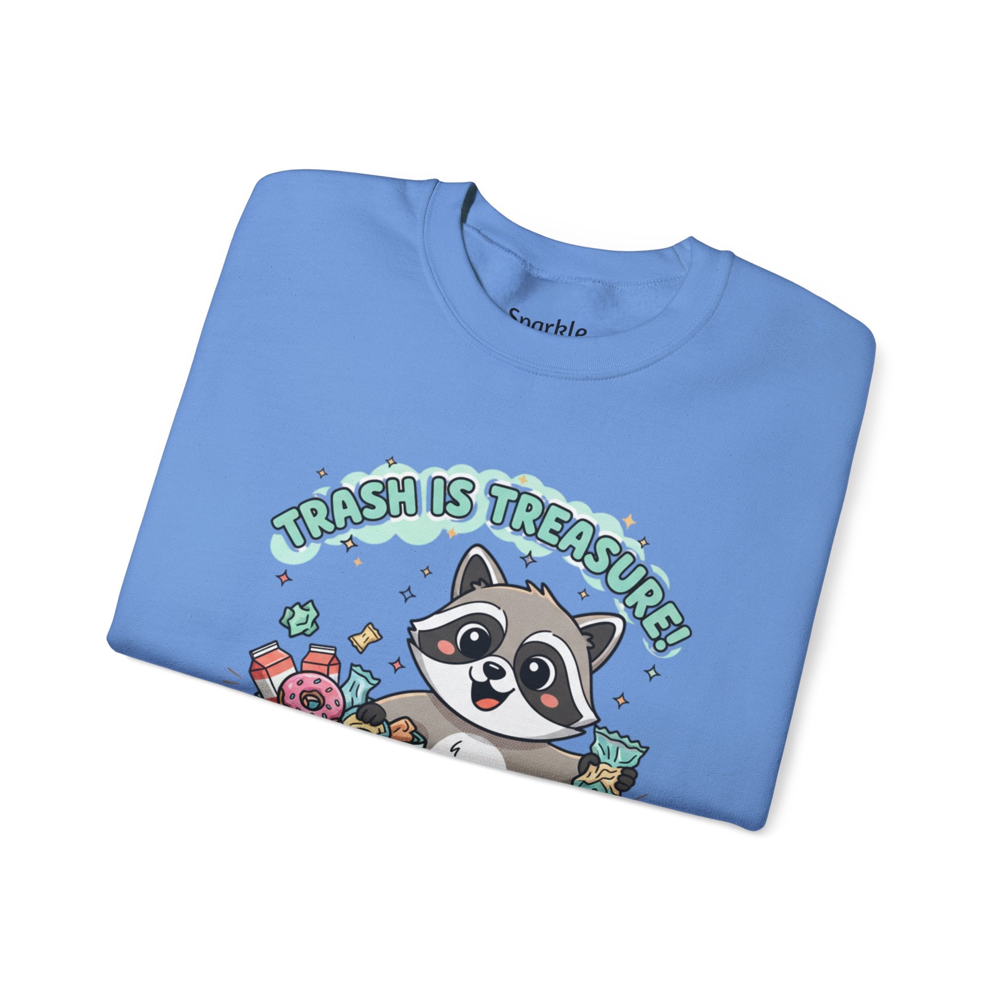 Merry Trash‑Mas Raccoon Crewneck Sweatshirt | trash panda Christmas, funny rodent