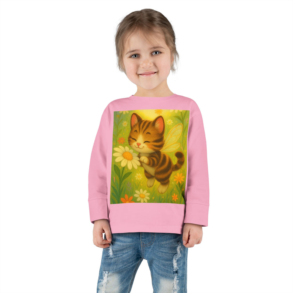 Whimsical Bumble Paws Bumble Cat Toddler Long Sleeve Tee — Sparkle Hollow