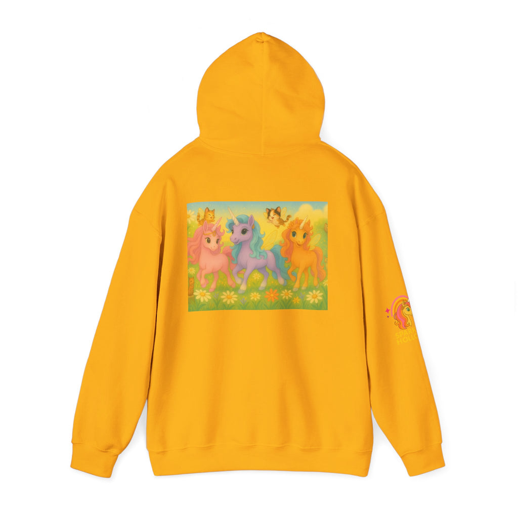 Hooded Sweatshirt - Whimsical Unicorn Princess Trio Design
