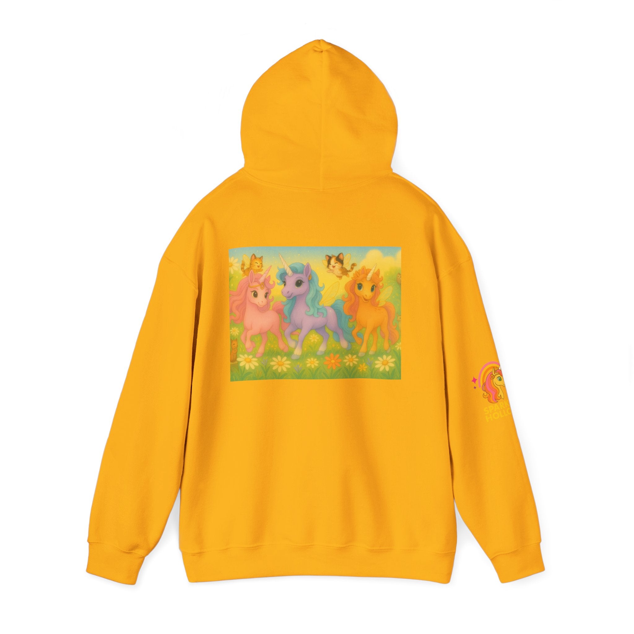 Hooded Sweatshirt - Whimsical Unicorn Princess Trio Design