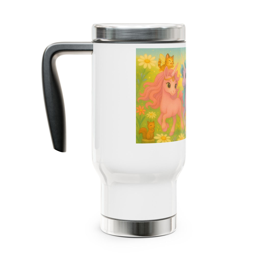 Travel Mug - Whimsical Unicorn Princess Trio from the Land of Sparkle Hollow
