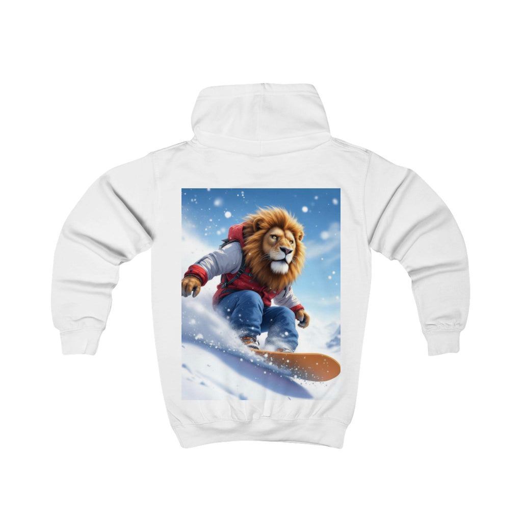 Kids Hoodie — Snowboarding Lion Graphic Hoodie for Boys & Girls