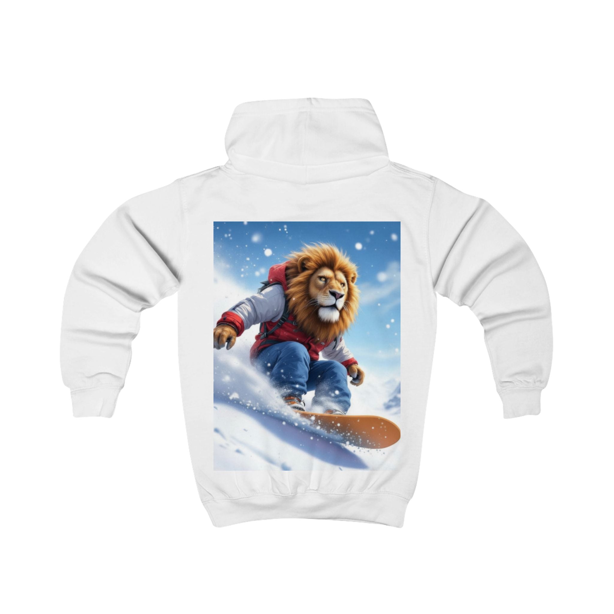 Kids Hoodie — Snowboarding Lion Graphic Hoodie for Boys & Girls