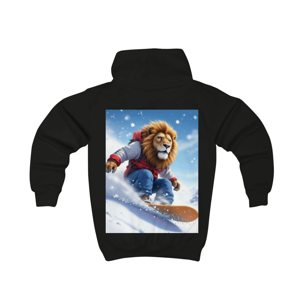 Kids Hoodie — Snowboarding Lion Graphic Hoodie for Boys & Girls