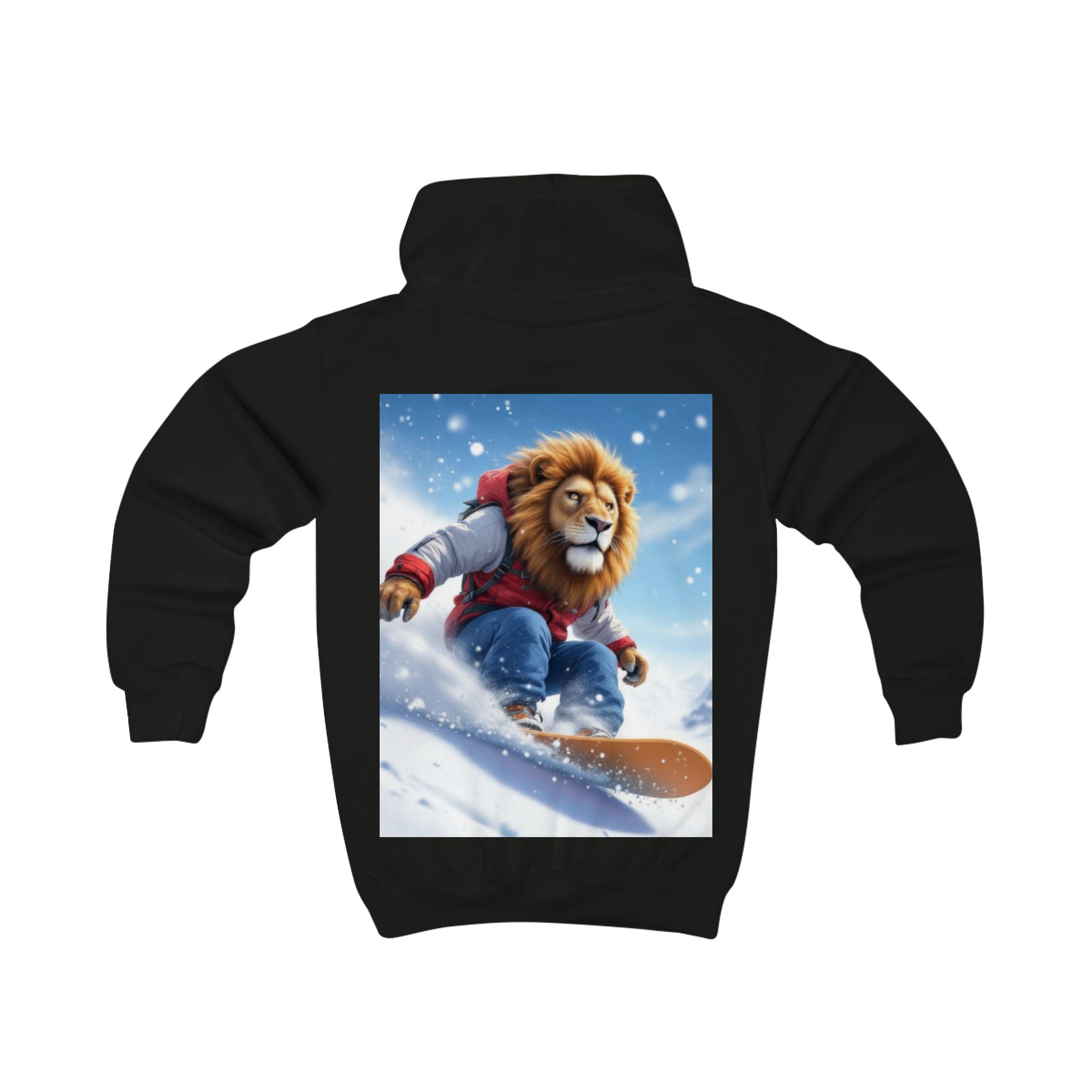 Kids Hoodie — Snowboarding Lion Graphic Hoodie for Boys & Girls