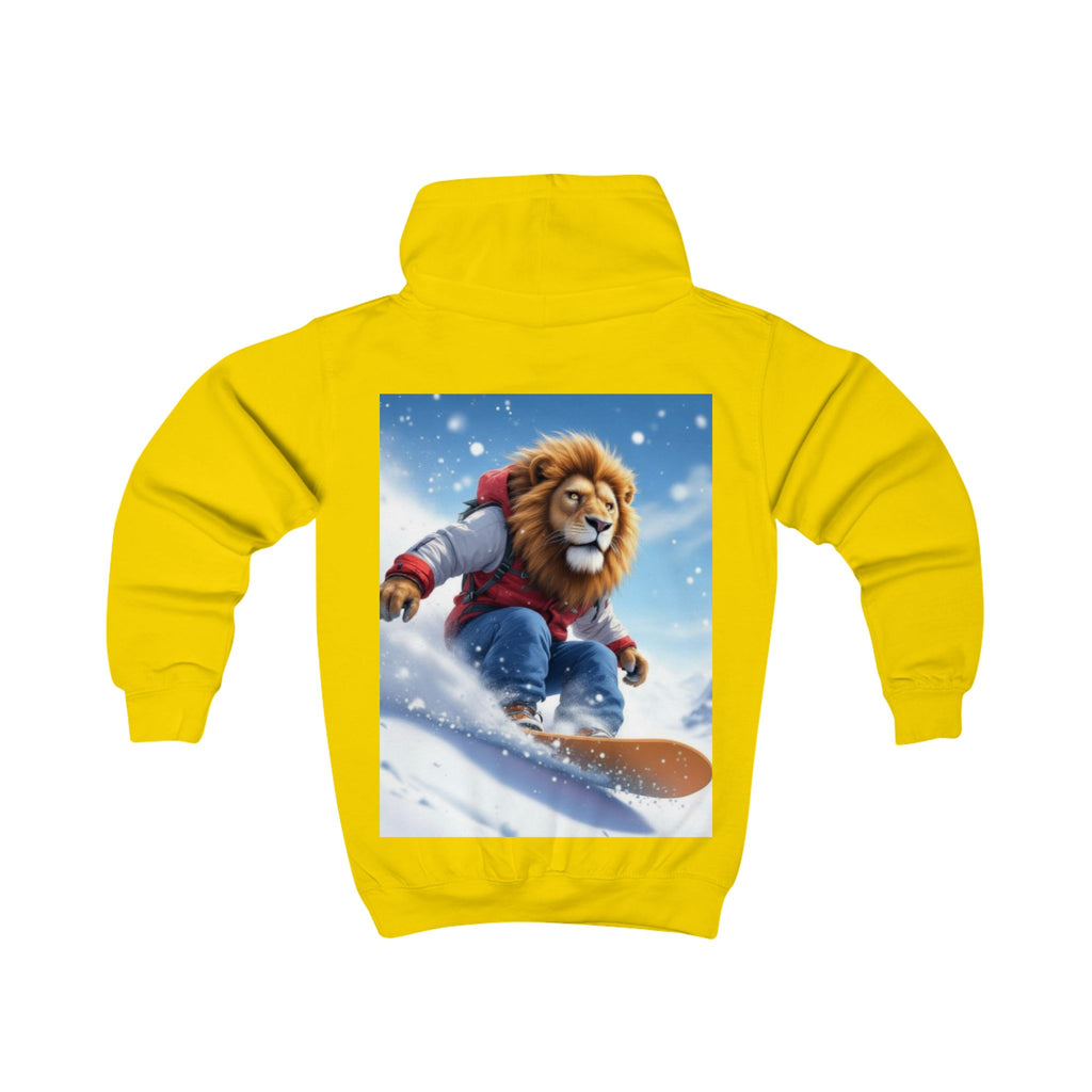 Kids Hoodie — Snowboarding Lion Graphic Hoodie for Boys & Girls