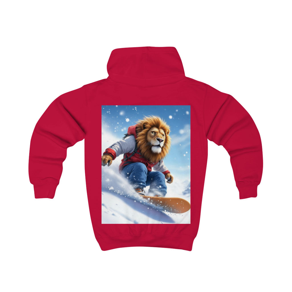 Kids Hoodie — Snowboarding Lion Graphic Hoodie for Boys & Girls
