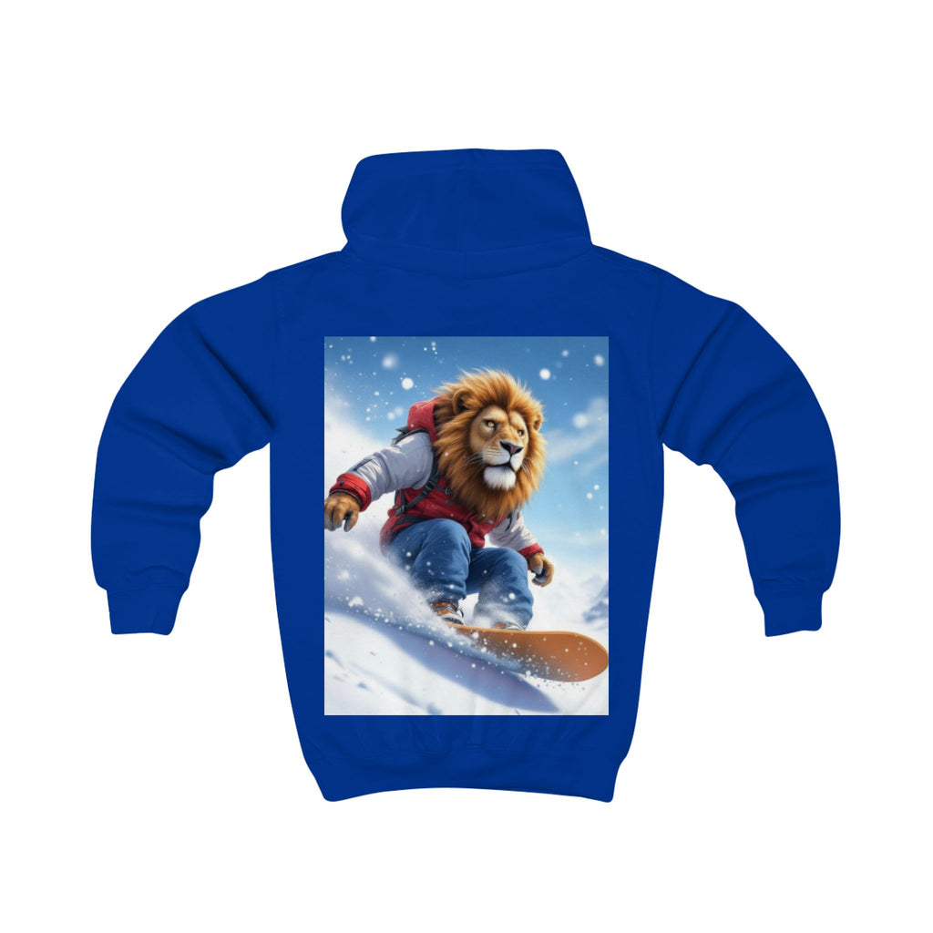 Kids Hoodie — Snowboarding Lion Graphic Hoodie for Boys & Girls