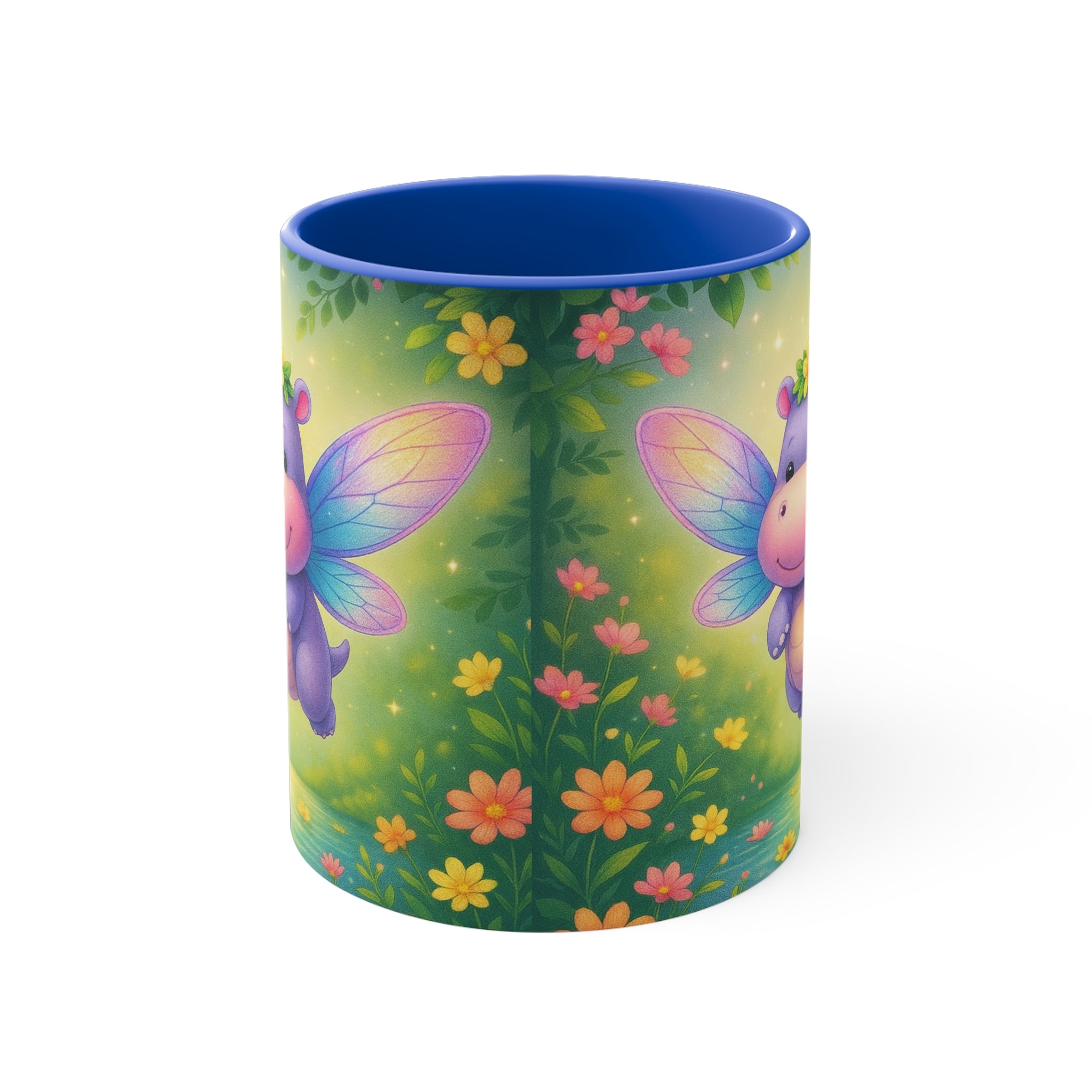Cute Fairy Hippo Mug — Colorful 11oz Accent Coffee Cup