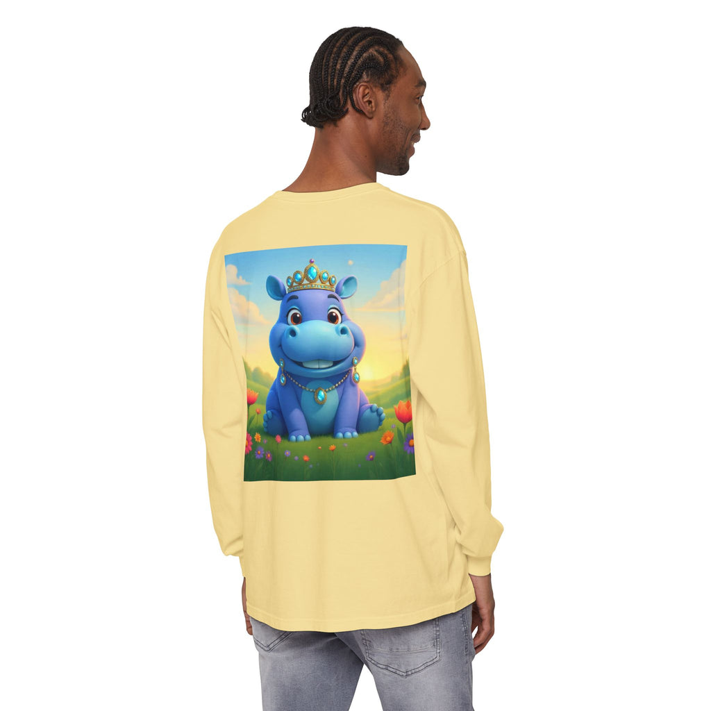 Whimsical Princess Hippo Long Sleeve T-Shirt