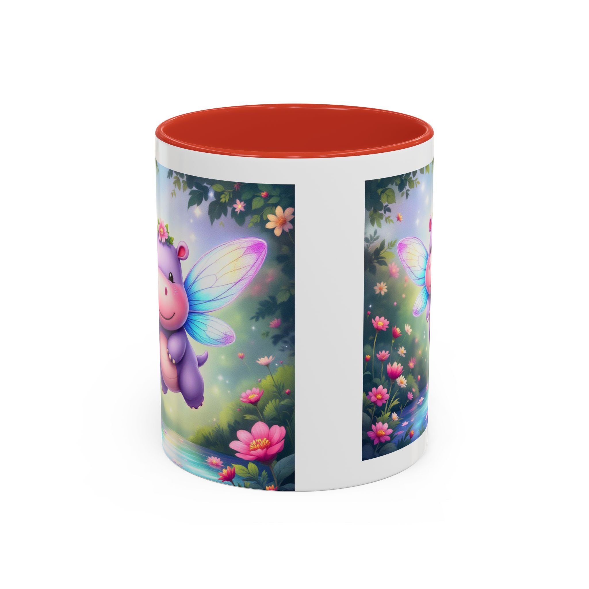 Mug - Whimsical Hippo Fairy Accent Coffee Mug (11, 15oz)