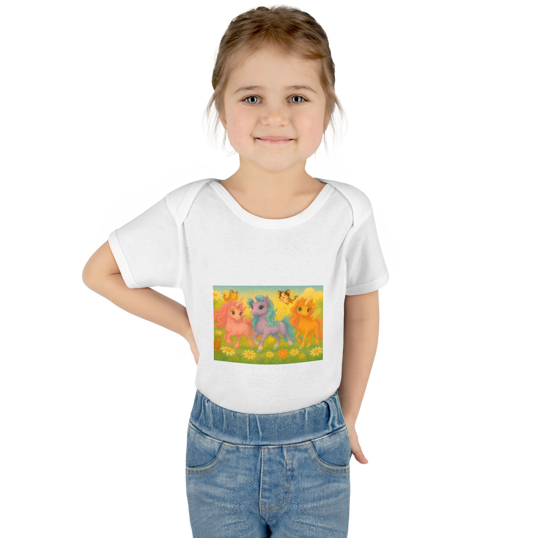 Bodysuit - Whimsical Unicorn Princesses and Forest Animals Playful Design