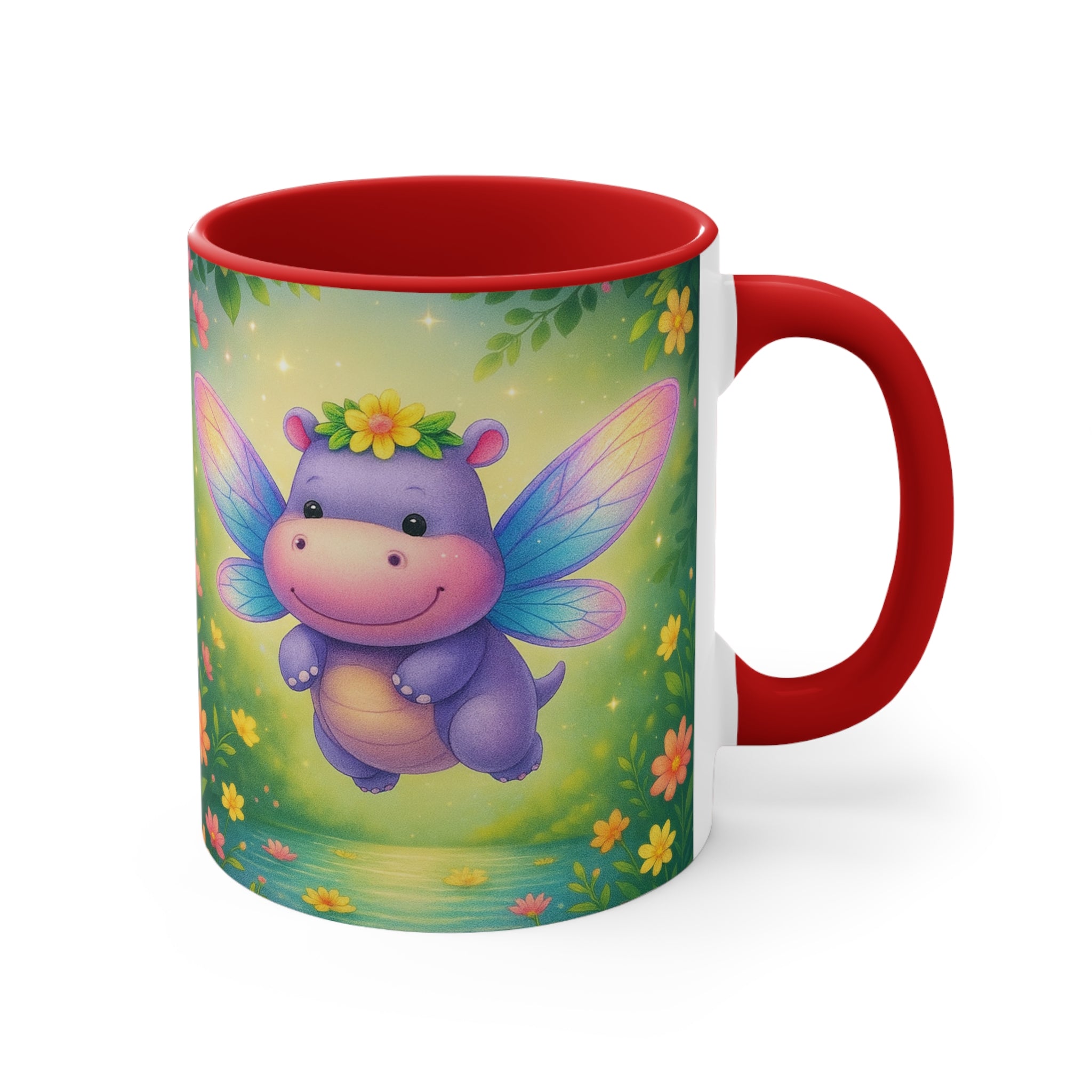 Cute Fairy Hippo Mug — Colorful 11oz Accent Coffee Cup